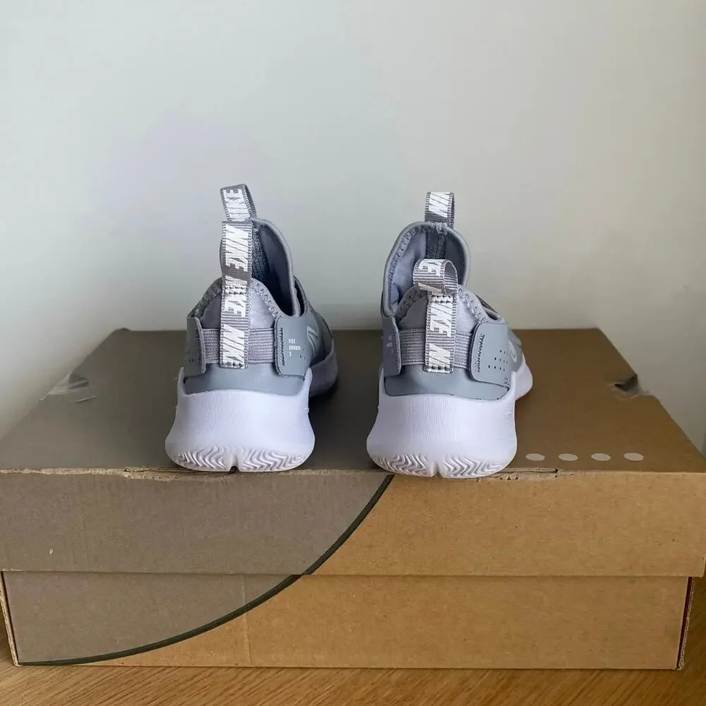 Nike Flex Runner Grey/White Kids Sneakers- SZ 12 C